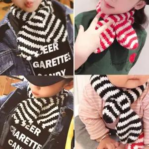 머플러 크리스마스선물 겨울목도리 페이크퍼 니트목도리 준캡 아기 유아동 숏 줄무늬 키즈