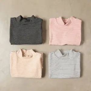 아동 유아 주니어 아기 남아 여아 스트라이프 티셔츠 단가라 반목 폴라 티
