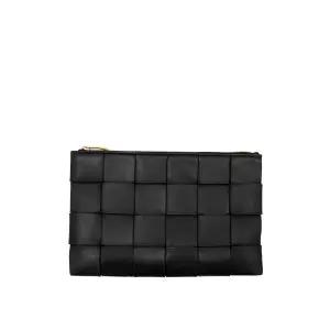 [중고명품비아르] [S] 보테가베네타 인트레치아토 레더 카세트 클러치백 스몰 블랙