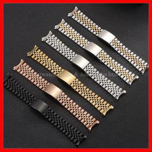 13/17/18/19/20/21/22mm 곡선 엔드 메탈 시계 스트랩 롤렉스 DATEJUST 스테인레스 손목 밴드 Jubilee Men L