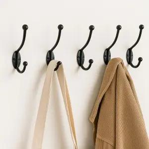 2단 옷걸이 후크 10p세트 가방 모자 벽걸이 고리 블랙/간이/거치대/헹거/걸이/옷거는/행거/옷거리/바지/벽