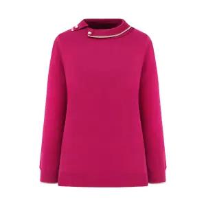 [크로커다일레이디] 크로커다일레이디 진주장식 언발카라 니트 티셔츠CLCWSW105