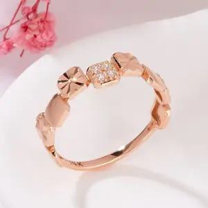 갤러리아 [비앤비골드] 14K 지그재그 사각 큐빅 로렉스컷 반지 SRS42296