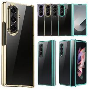 갤럭시Z폴드7 6 5 4 3 제트지 힌지보호 도금프레임 변색없는 투명 하드 핸드폰 케이스