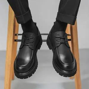 남성 블랙 닥터마틴 더비슈즈 통굽 로퍼 캐주얼화