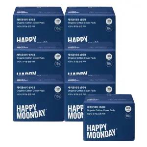 해피문데이 생리대 순면커버 날개 안심 대형 16p X7팩 BNS