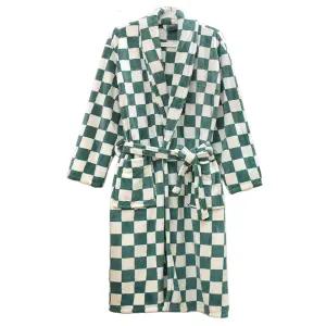 웨일릿 파인애플 격자 극세사 샤워가운 남녀공용 로브형 목욕가운