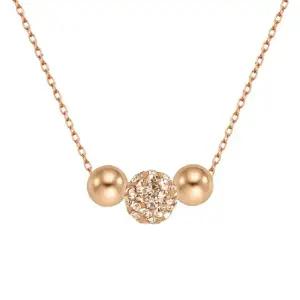 (쇼)14K 골드 트리플 미러볼 목걸이