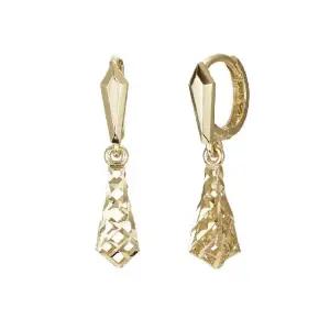 14K 래티스 컷팅 드롭 귀걸이