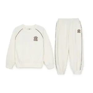 MLB키즈트레이닝세트 RQC 7FS2B0146-50IVS 베이직 여아 벨벳 맨투맨 세트 뉴욕양키스