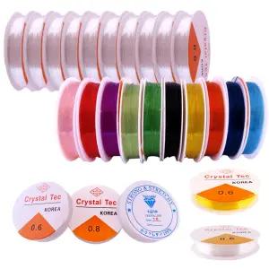 (튼튼)투명 칼라 스판낚시줄10M 공예용 (10개입 할인) 비즈 비즈용 목걸이 팔찌 만들기용 꾸미기재료 일반