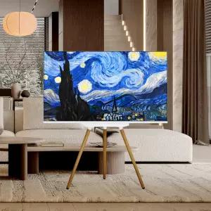 이젤큐빅스 화이트에디션 32인치 FHD QLED TV 구글 스마트 이젤 tv 거치대 이젤형 인테리어