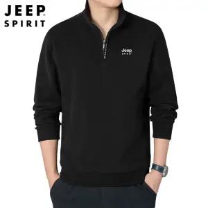 JEEP SPIRIT 남성 반집업 긴팔 티셔츠 하이넥 슬림핏 맨투맨
