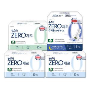 순수한면 제로 중형 22입, 2개 + 대형 20입, 1개 + 슈퍼롱 오버나이트 8입, 1개