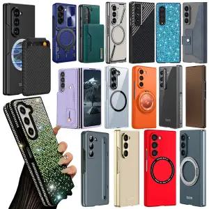 갤럭시Z폴드7 6 SE 5 4 3 제트 지폴드 링 하드 가죽 카드 펜수납 힌지보호 핸드폰 케이스