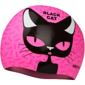 사은품2가지 실리콘수모 SGL-CA046 블랙캣 수영모자