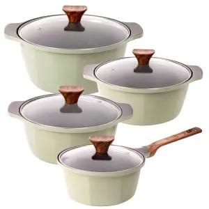 글램레트로 4종 냄비 세트 편수 18 양수 20 22 24 알루미늄 통 주물 / 가스용