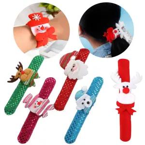 (산타핫딜-2종) 크리스마스 마술 팔찌/손목 촤르륵 반짝이 요술 밴드/산타 파티 장식 소품 유치원 어린이집 아동 선물/62번/63번