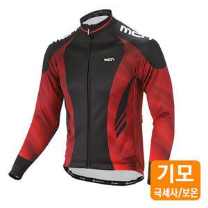 MCN 기모 긴팔 져지 메탈릭 레드 / 방한 겨울 자전거 라이딩 사이클 의류 상의