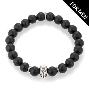 [도로시] 14k 블랙 오닉스 스컬 팔찌(천연석)