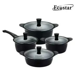에코스타 블랙핸들 IH 통주물 세라믹 4종 냄비세트