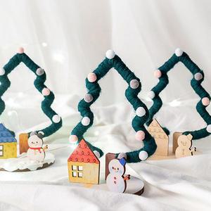 [오피스스쿨] 민화샵 크리스마스 양모 나무 트리만들기 어린이 미술놀이 재료 DIY 털실트리