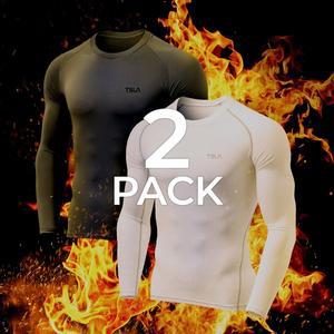 [테슬라][겨울시즌]테슬라 언더레이어 헬스복 기모 방한 라운드 긴팔 2팩 TM-YUD40