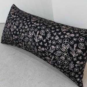 (솜포함)골든플라워 2인용베개 쿠션 바디필로우 발베개 등쿠션