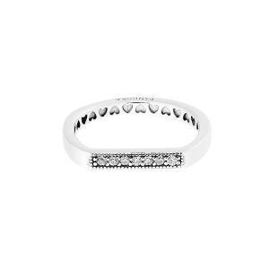 [판도라] 로고 바 스태킹 스파클링 반지 199041C01