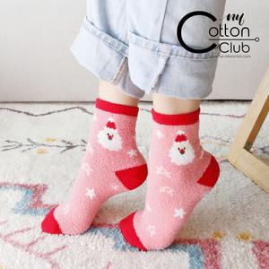 여성 임산부 수면 크리스마스 초극세사 양말 4족