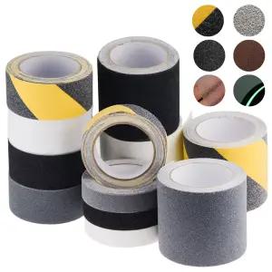 미끄럼방지 테이프 10cm x 10m 검정, 회색, 검정+노란색 실내 계단 바닥 욕실