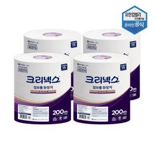 크리넥스 점보롤 화장지 200m 3롤 x 4팩 100 천연펄프 45374