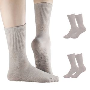 크로커다일 여성용 필라우 전체넌슬립 중목 요가 양말 CD203, 베이지, 3족