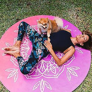 [만두카] 에쿠아 라운드 요가매트 지름 150cm  3mm 코랄   병행수입