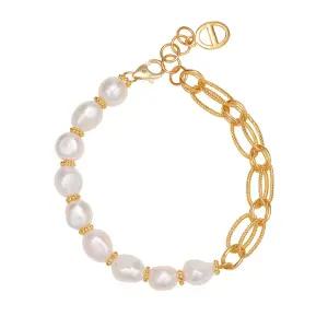 [한국금다이아몬드] 여자 순금 팔찌 담수 진주 바로크 24K 11.25g 18K장식