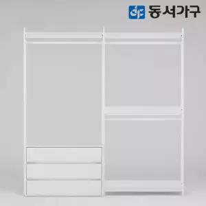 동서가구 몬티아 PLUS 철제 시스템 셀프 드레스룸 2000 2단 와이드서랍 행거 DF643860
