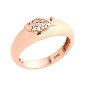 18K 입체 물고기 큐빅 볼드 반지 SRS35191