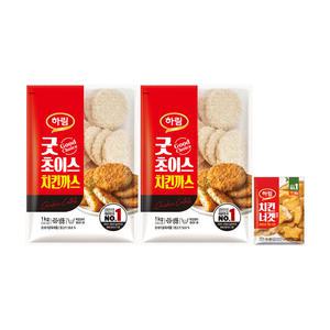 하림 치킨까스 1kg 2봉+치킨너겟 100g 1봉