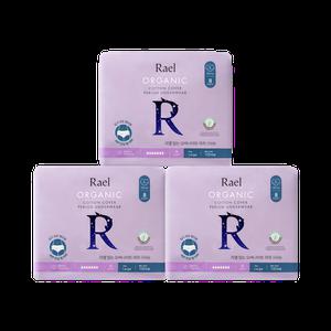 라엘 유기농 순면커버 입는오버나이트 라지 8개입 3팩