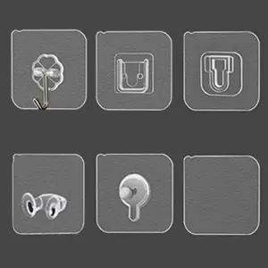 접착식 투명 매직 후크 선반 거치대 모자 열쇠 옷 가방 정리 접착식 걸이 무타공 벽 못