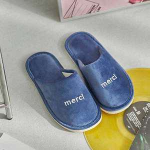 데코뷰 메르시 벨벳 실내화(남) 네이비, 1개