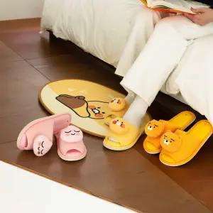 카카오프렌즈 패브릭 슬리퍼 라이언 어피치 춘식이 층간소음 거실화 실내화 앞트임