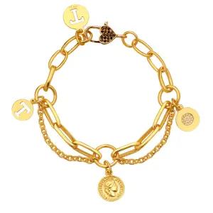 [한국금다이아몬드] 여자 순금 팔찌 써클 포인트 클립 24K 18.75g 18K장식