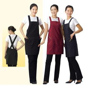 라인 벨크로 유니폼 LN635 블랙 미용실앞치마 식당 유치원 커피숍