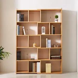 미라클 고무나무 원목 확장형 1300 5단 높은 책장
