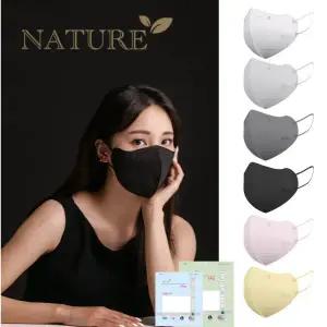 (국산) 100매 새부리형 컬러 KF94 네이처 라이트핏(25매입) 숨편한 귀편한 보풀없는 마스크