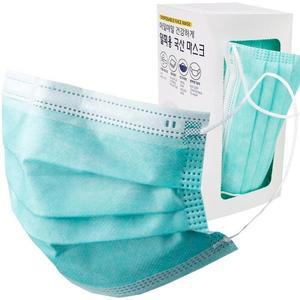 국산 MB필터 3중 그린민트 마스크 대형 일회용 50매