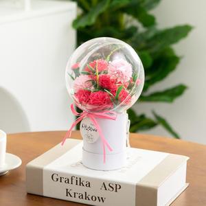 카네이션 조화 화분 LED엔젤벌룬set 19cm 꽃 어버이날 스승의날 테이블 장식 감사 선물 행사 소품