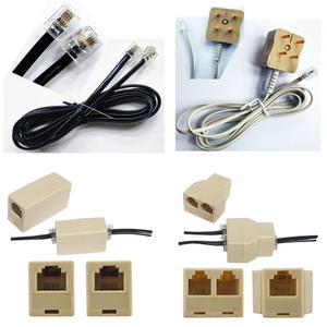 전화선 팩스선 2M 5M 10M 연결 연장커플러 I타입 공유분배커플러 Y타입 백색 검정 송수화기선 전화선