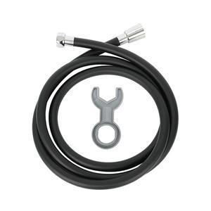 두진바스 꼬임방지 튜브형 샤워호스 2M 블랙, 1개